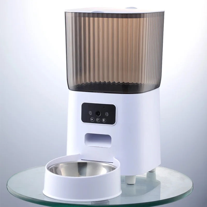 Mangeoire Automatique Intelligente 5L avec Caméra – Distributeur Connecté pour Chien & Chat, Double Bol