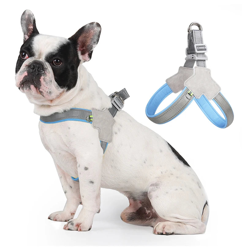Harnais réfléchissant en maille respirante – Pour petits & moyens chiens (Chihuahua, Bouledogue, Chiot)