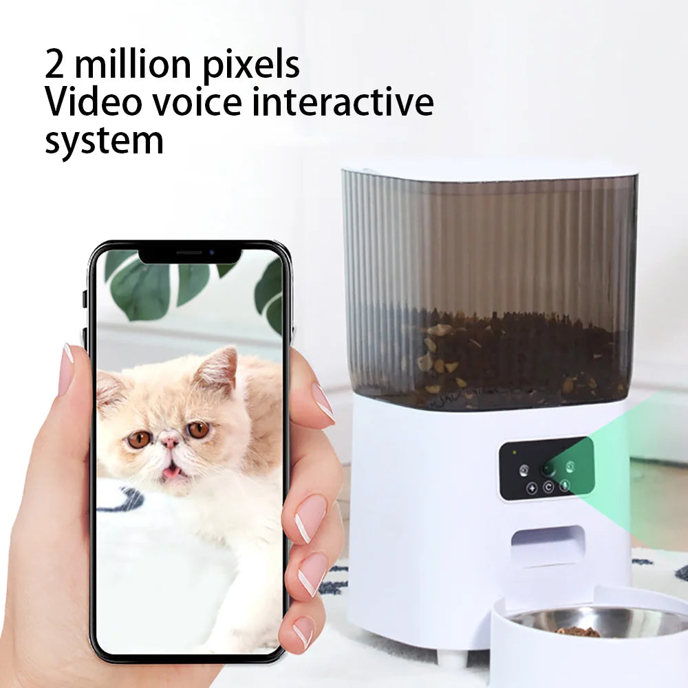 Mangeoire Automatique Intelligente 5L avec Caméra – Distributeur Connecté pour Chien & Chat, Double Bol