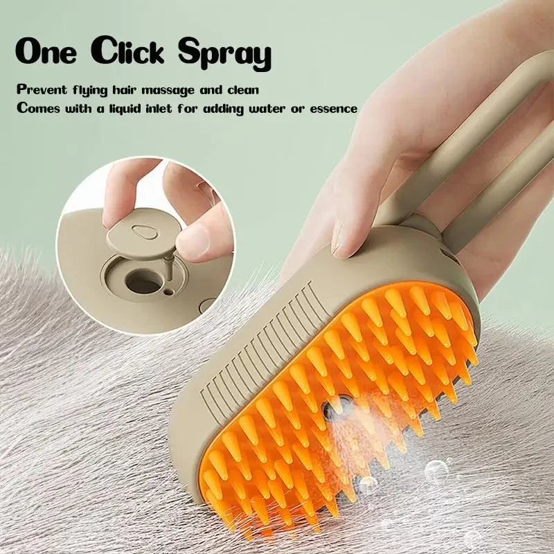 Brosse vapeur pour chien, brosse électrique 3 en 1 pour poils de chat, pour Massage, toilettage pour animaux de compagnie, élimination des poils emmêlés et lâches