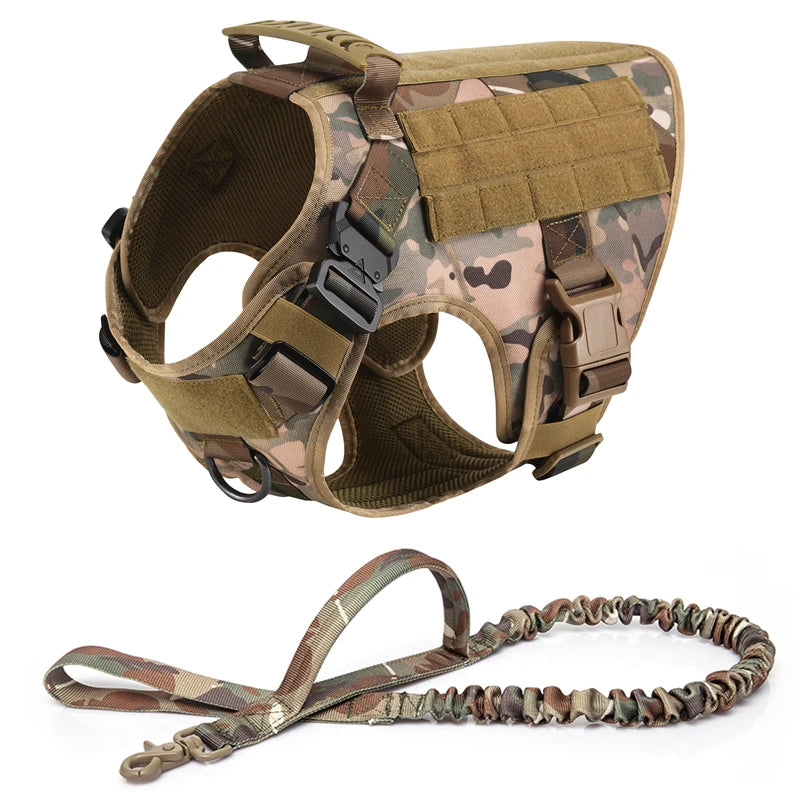 Gilet militaire tactique pour animaux de compagnie, berger allemand Golden Retriever, ensemble harnais et laisse d'entraînement tactique pour chiens de toutes les races