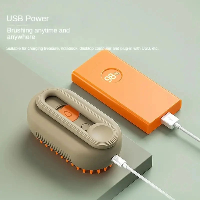 Brosse vapeur pour chien, brosse électrique 3 en 1 pour poils de chat, pour Massage, toilettage pour animaux de compagnie, élimination des poils emmêlés et lâches