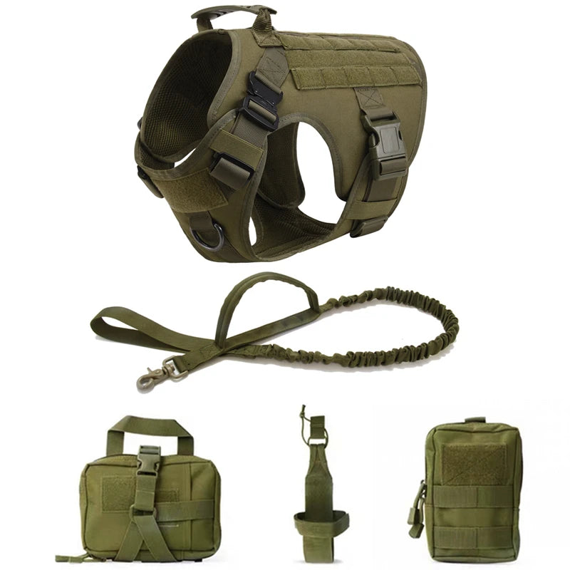 Gilet militaire tactique pour animaux de compagnie, berger allemand Golden Retriever, ensemble harnais et laisse d'entraînement tactique pour chiens de toutes les races