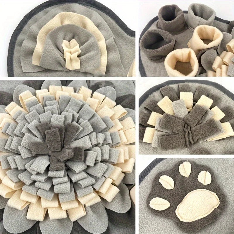 Tapis de Fouille pour Chien – Gamelle Lente & Jouet Anti-Stress Éducatif (Gris Élégant)