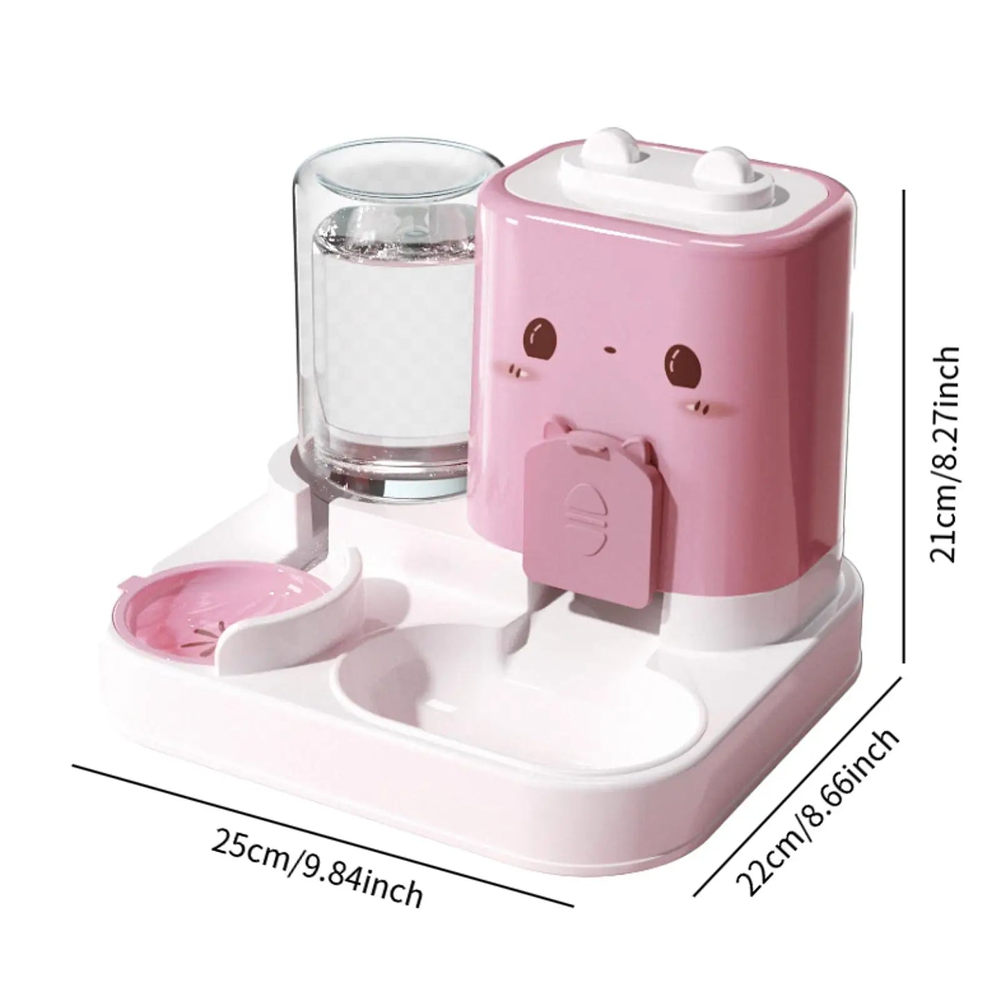 Mangeoire Automatique 2-en-1 pour Chien & Chat – Distributeur d’Eau + Bol de Nourriture Compact