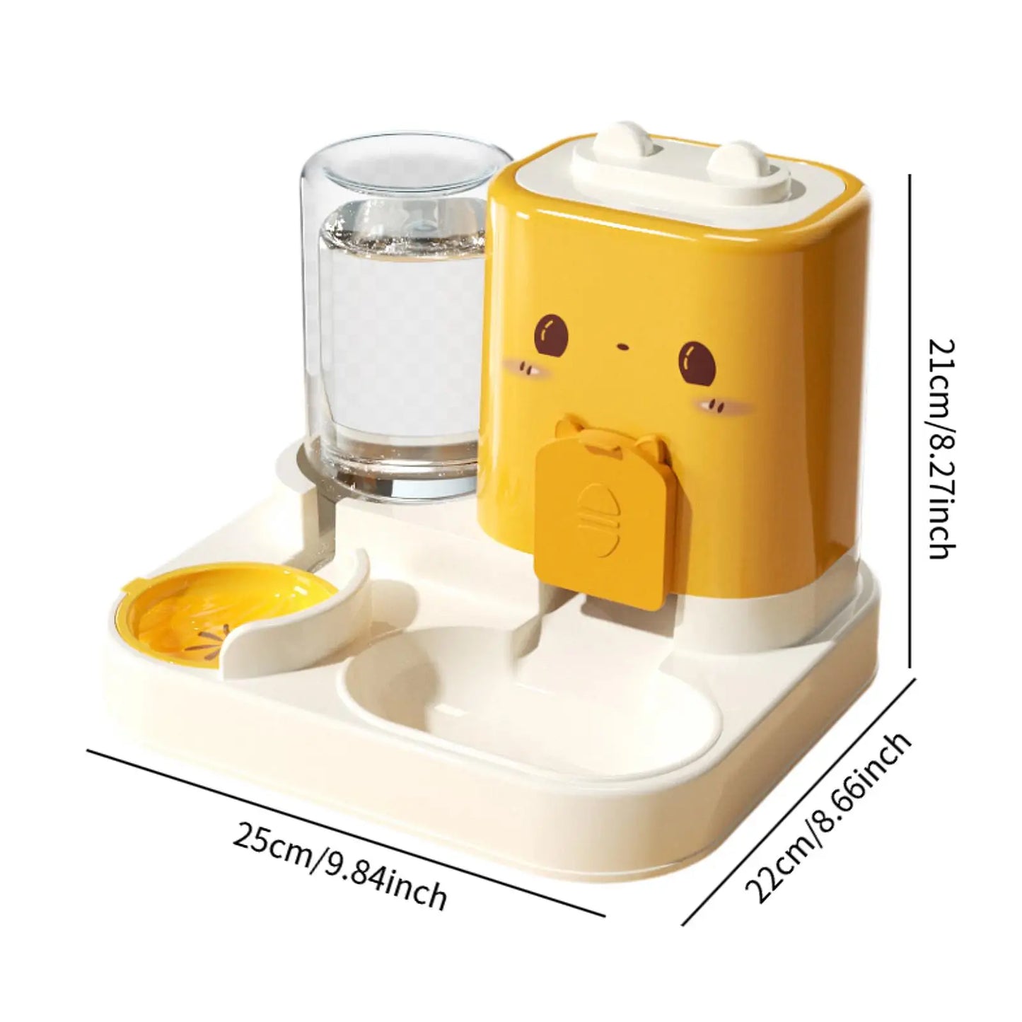 Mangeoire Automatique 2-en-1 pour Chien & Chat – Distributeur d’Eau + Bol de Nourriture Compact
