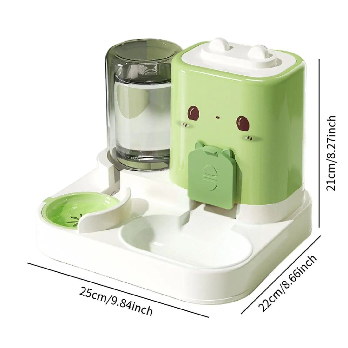 Mangeoire Automatique 2-en-1 pour Chien & Chat – Distributeur d’Eau + Bol de Nourriture Compact
