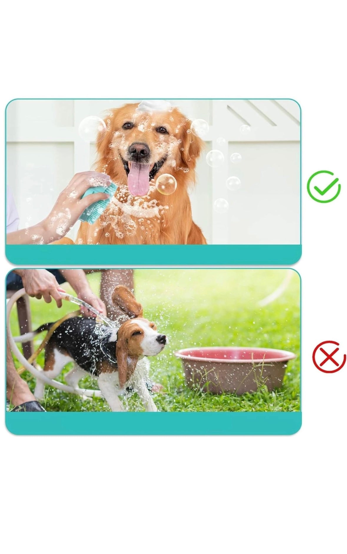Brosse de Bain et Massage pour Chiens & Chats – Silicone Doux avec Réservoir de Shampooing (80 ml)