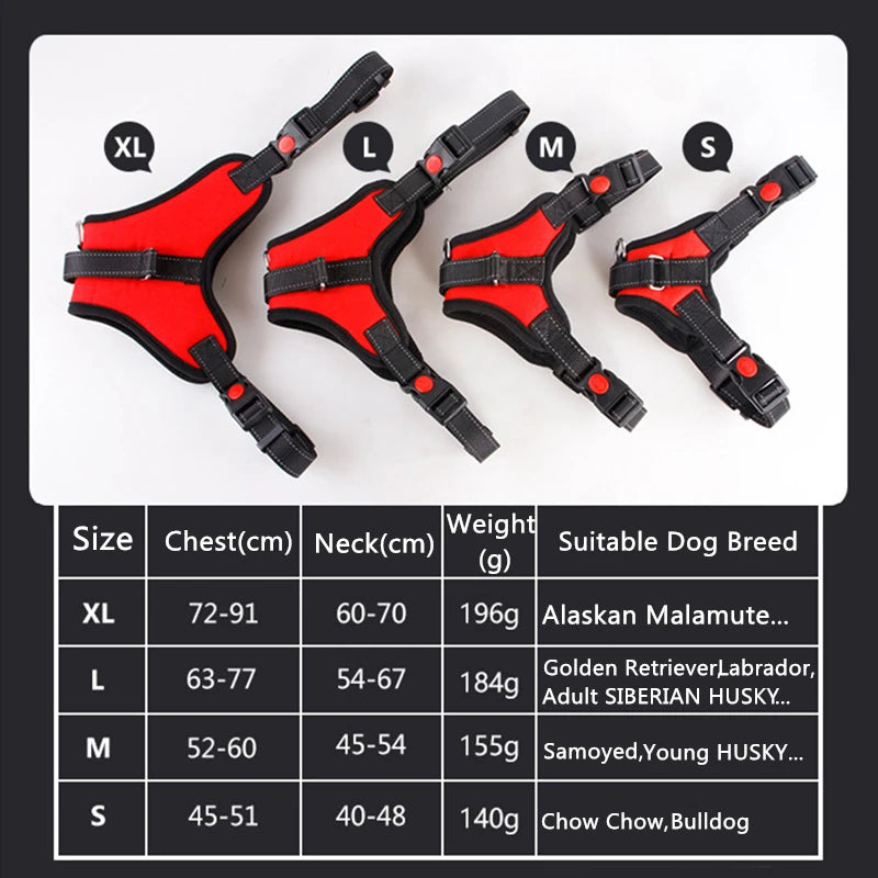 Harnais réglable en nylon pour grands chiens – Sécurité et confort tous temps