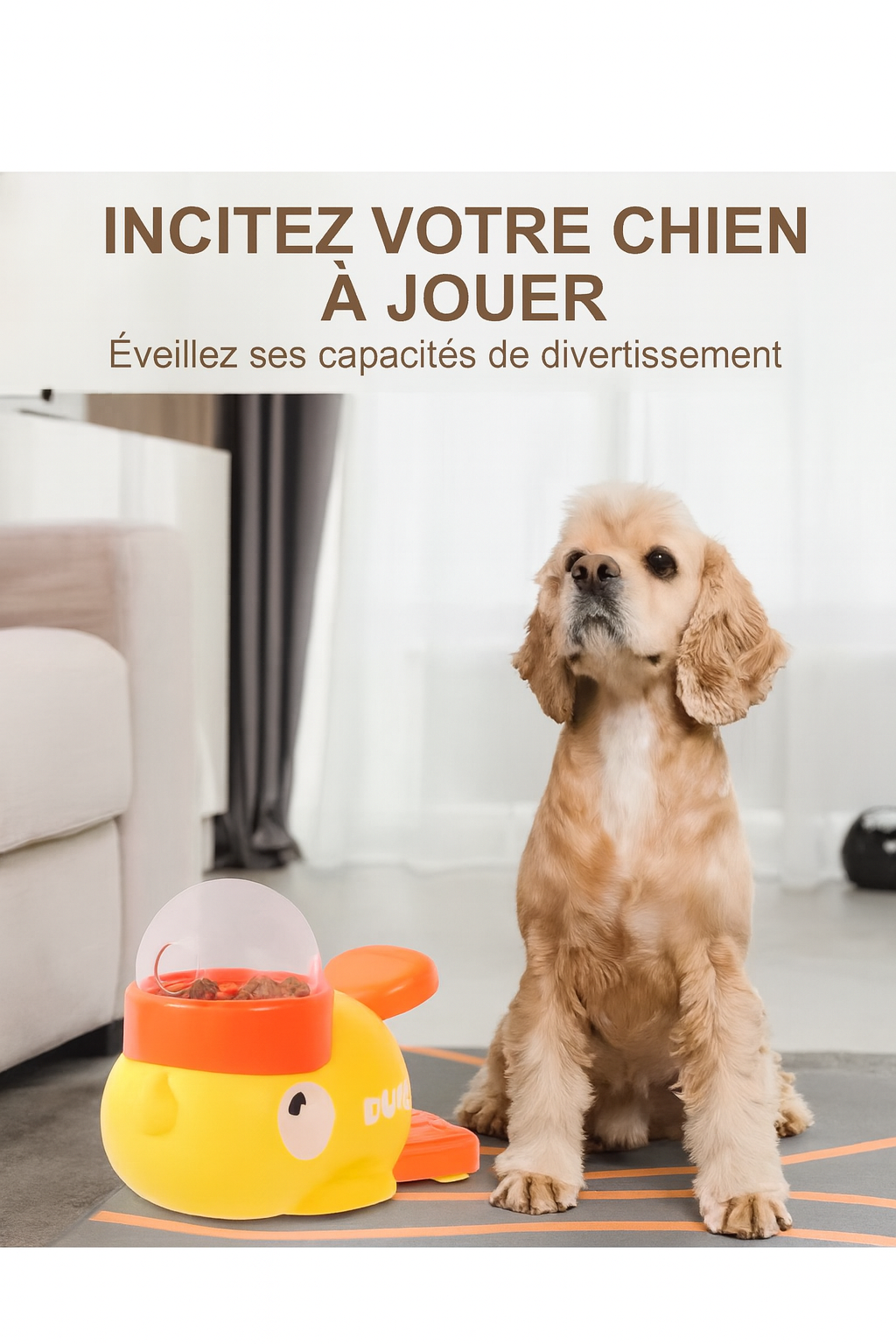 Jouet Interactif Canard Distributeur de Friandises – Anti-glisse & Ludique pour Chiens