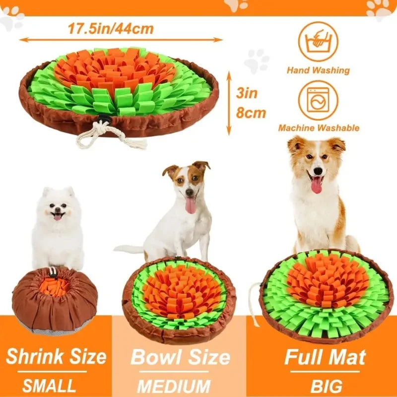 Tapis de Fouille Pliable pour Chiens – Lavable, Anti-Stress et Mangeoire Lente Éducative