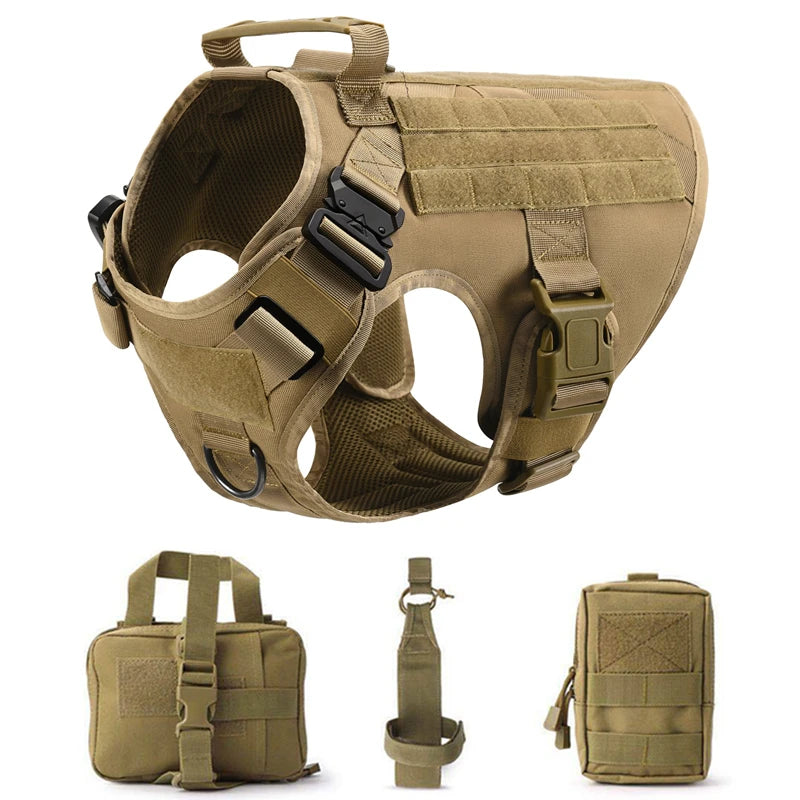 Gilet militaire tactique pour animaux de compagnie, berger allemand Golden Retriever, ensemble harnais et laisse d'entraînement tactique pour chiens de toutes les races