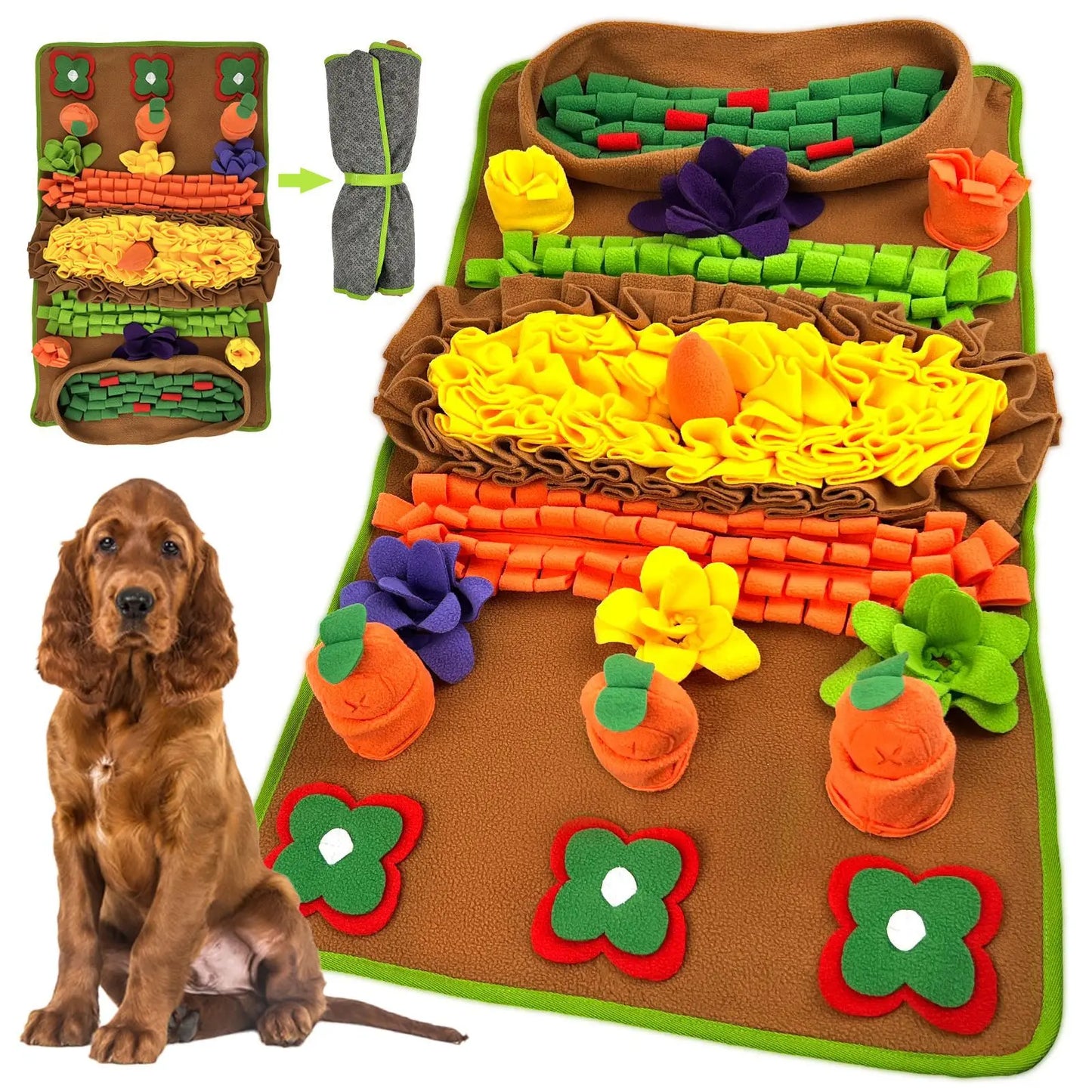 Grand Tapis de Fouille pour Chien – Jeu d’Intelligence, Anti-Stress & Gamelle Lente
