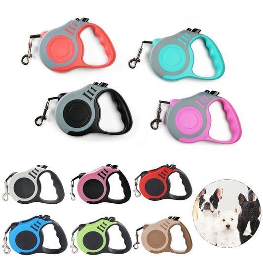 Laisse Rétractable 3m / 5m en Nylon Résistant – Pour Chiens de Petite à Grande Taille