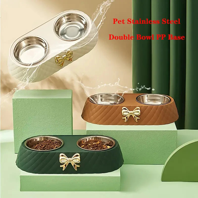 Gamelle Double Design pour Chien – Bols Inox Amovibles avec Support Élégant