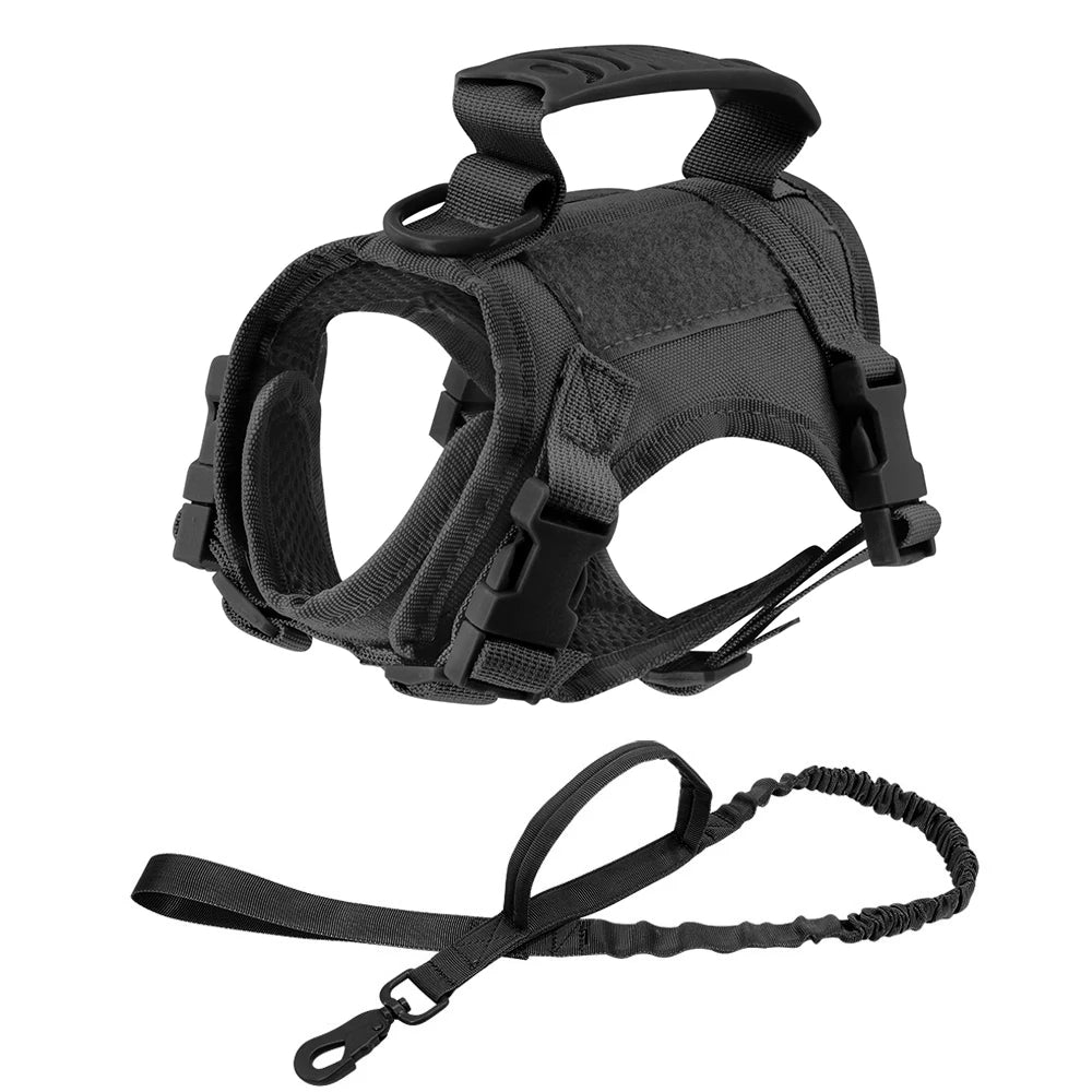 Harnais tactique pour chien, harnais pour chiot de petite race, gilet pour chat réglable pour Service militaire, accessoires pour chiens, entraînement et travail