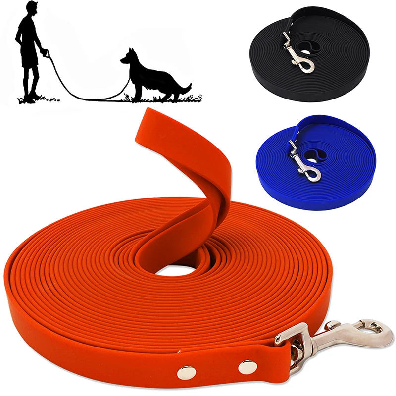Laisse Longue Imperméable pour Chien – PVC Résistant, Facile à Nettoyer (3m, 5m, 10m, 15m)