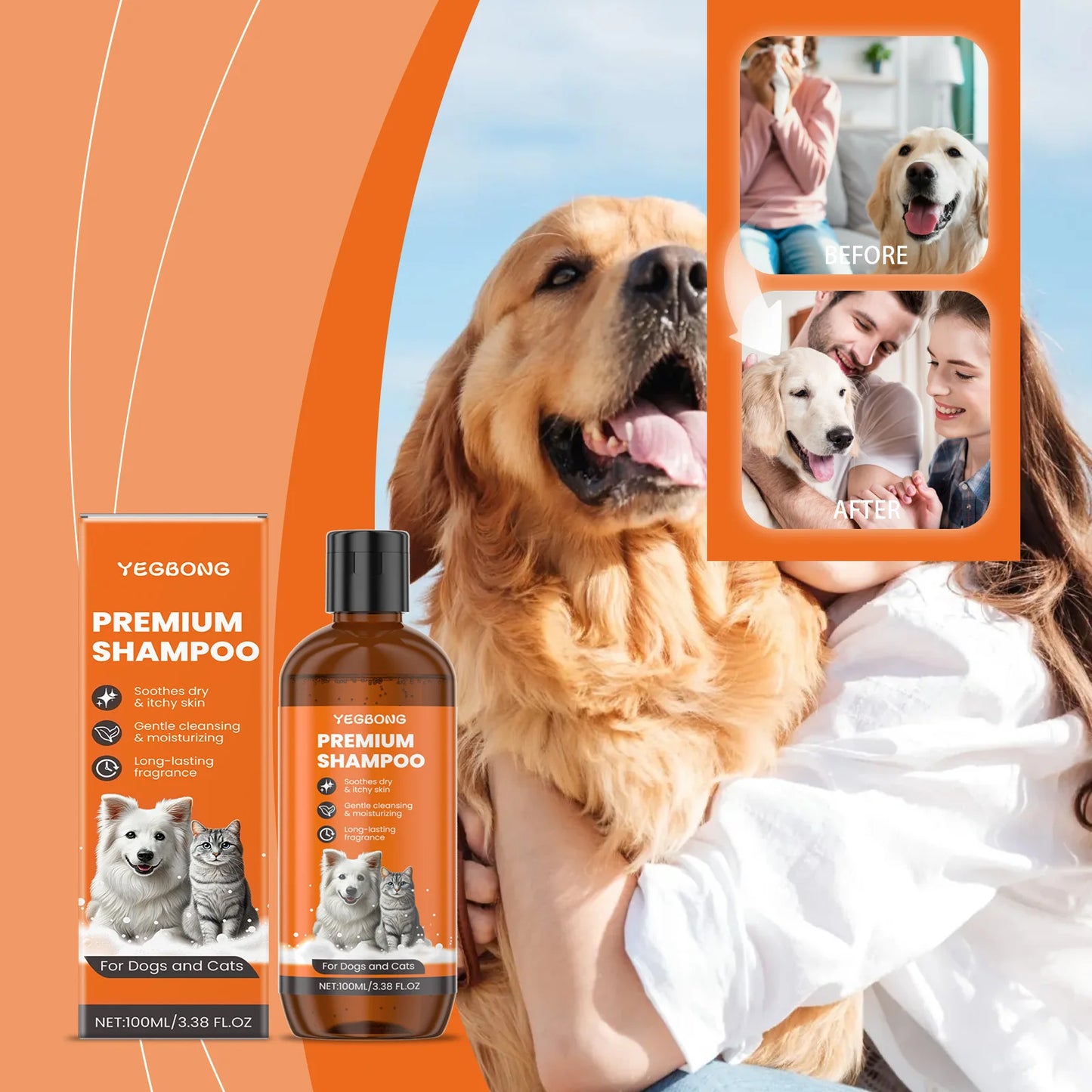 Shampooing naturel à l’huile de coco – Anti-odeurs & anti-puces pour chiens