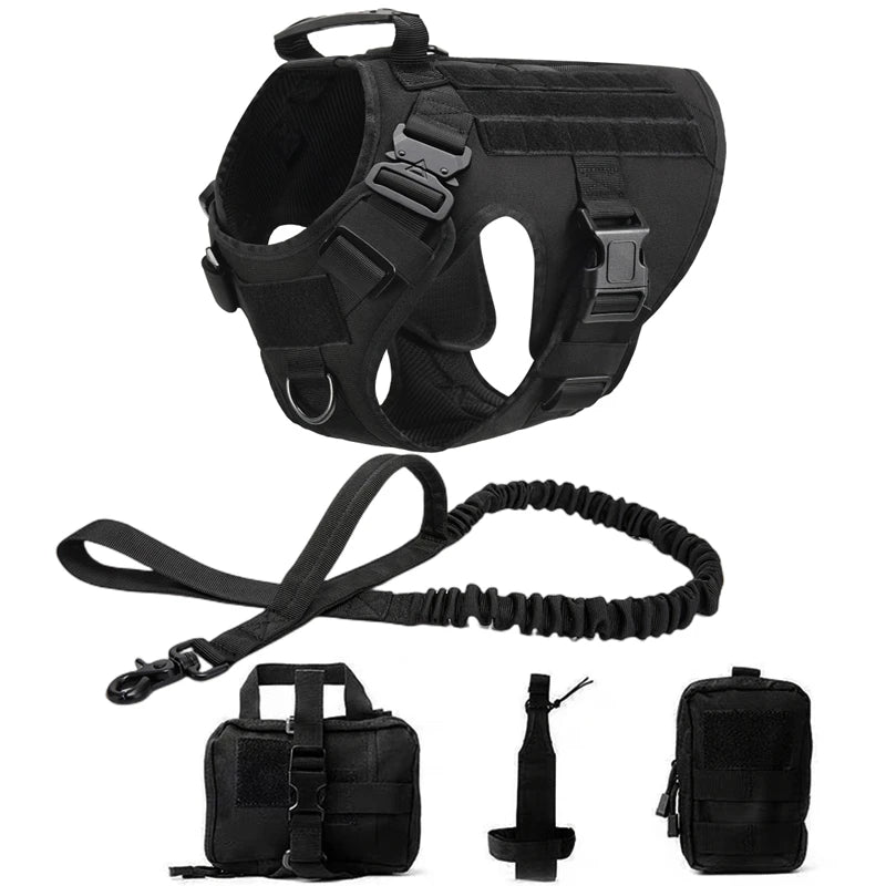 Gilet militaire tactique pour animaux de compagnie, berger allemand Golden Retriever, ensemble harnais et laisse d'entraînement tactique pour chiens de toutes les races