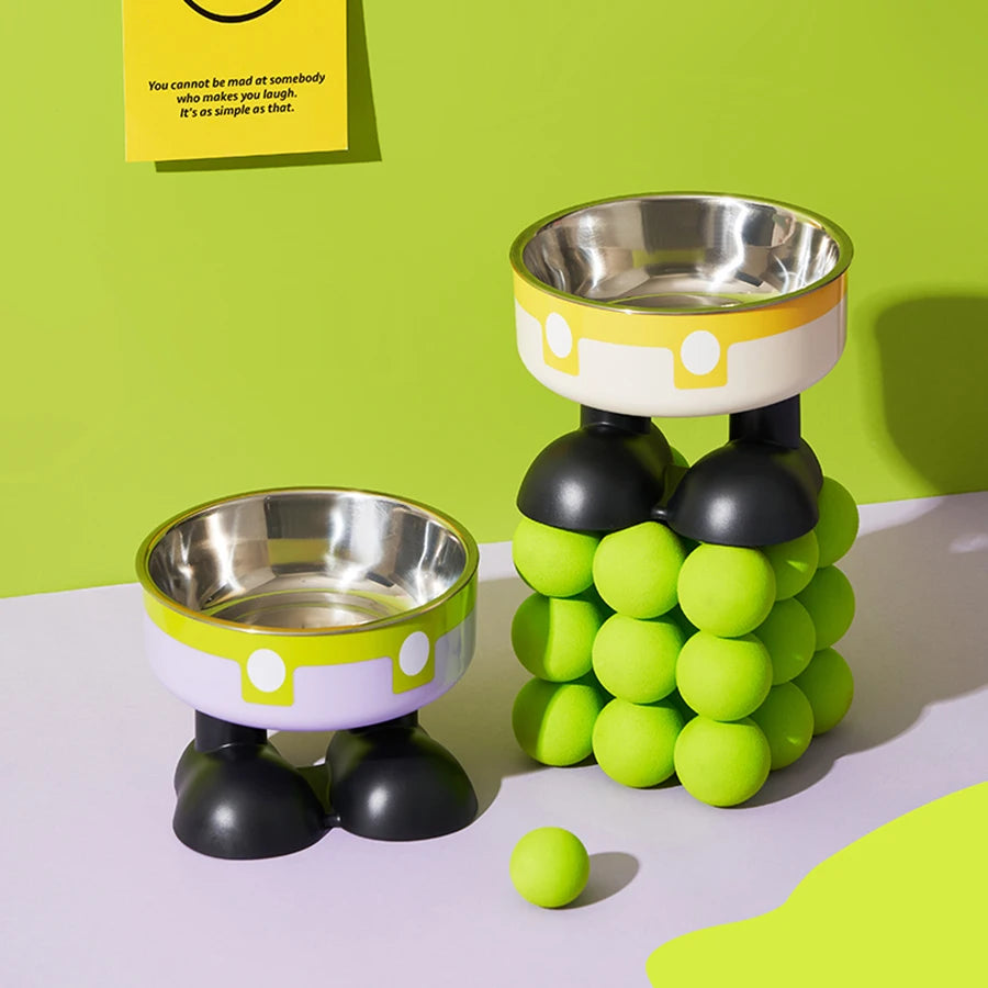 Gamelle Surélevée en Inox pour Chiens  – Antidérapante, Design et Protection des Cervicales