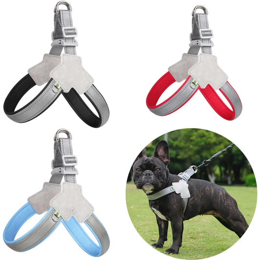 Harnais réfléchissant en maille respirante – Pour petits & moyens chiens (Chihuahua, Bouledogue, Chiot)