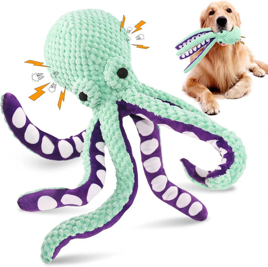 Jouet en Peluche Pieuvre pour Chien – Résistant, Doux et Interactif avec Pouic-Pouic