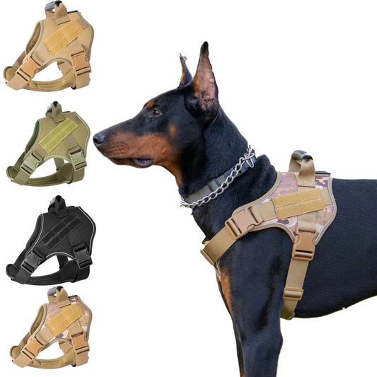 Harnais tactique pour chien – Gilet d’entraînement robuste avec poignée & attaches solides