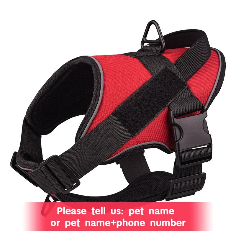 Harnais tactique personnalisé pour chien, étiquettes nominatives personnalisées, sans traction, respirant, réglable, pour chien de taille moyenne et grande