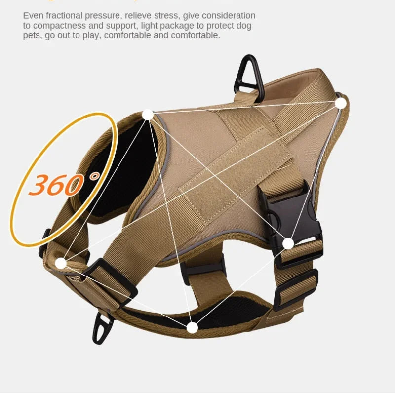 Harnais tactique personnalisé pour chien, étiquettes nominatives personnalisées, sans traction, respirant, réglable, pour chien de taille moyenne et grande