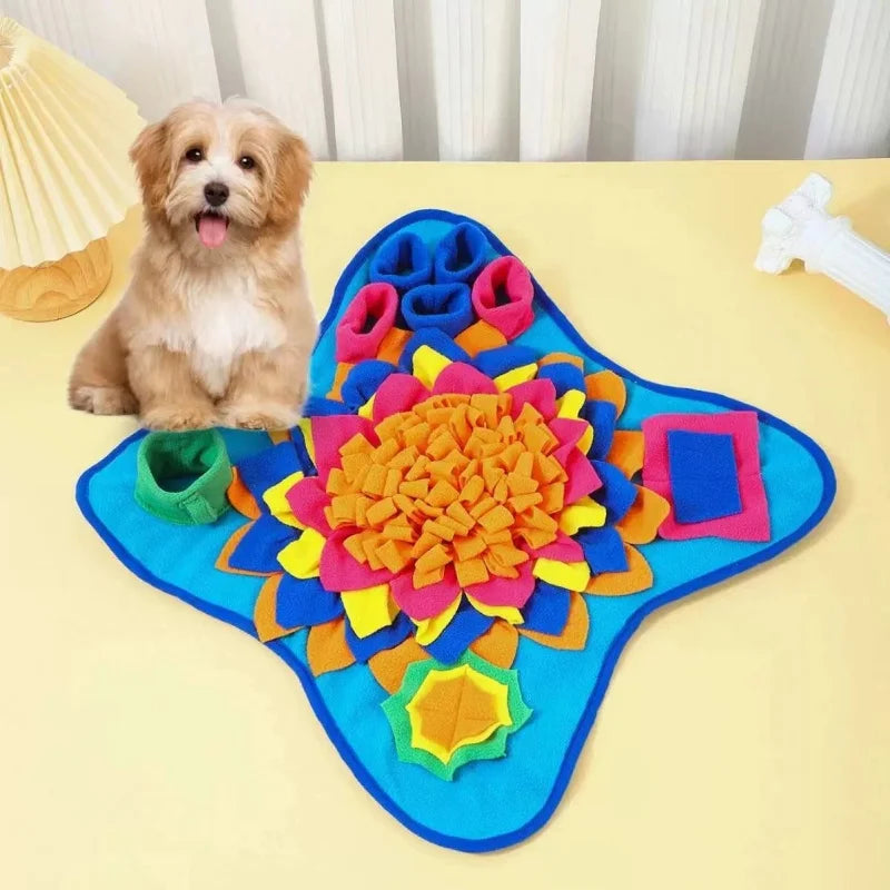 Tapis de Fouille Interactif pour Chiens – Jeu Éducatif, Anti-Stress et Mangeoire Lente