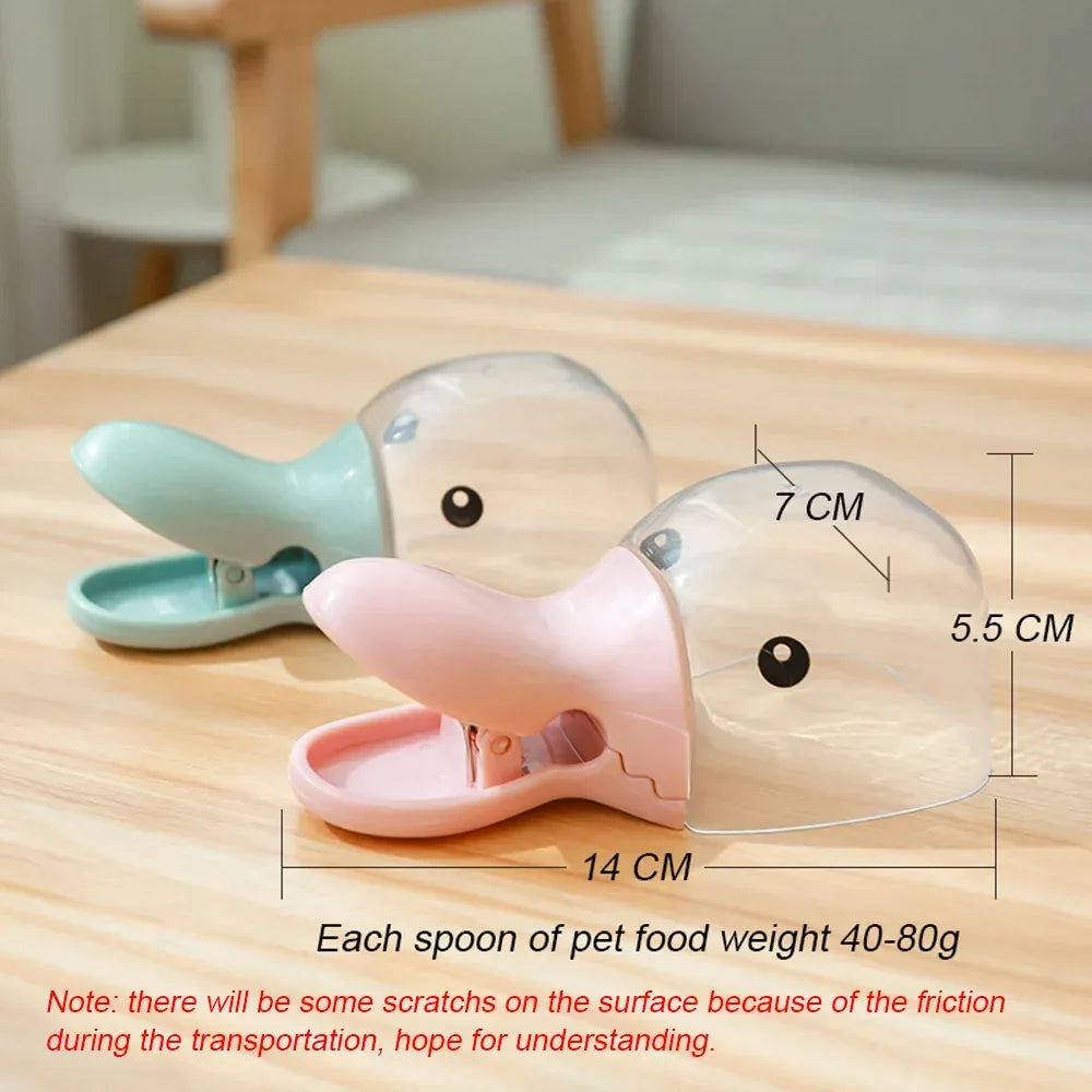 Cuillère Doseuse Multifonction pour Chien & Chat – Pelle à Croquettes avec Clip de Fermeture