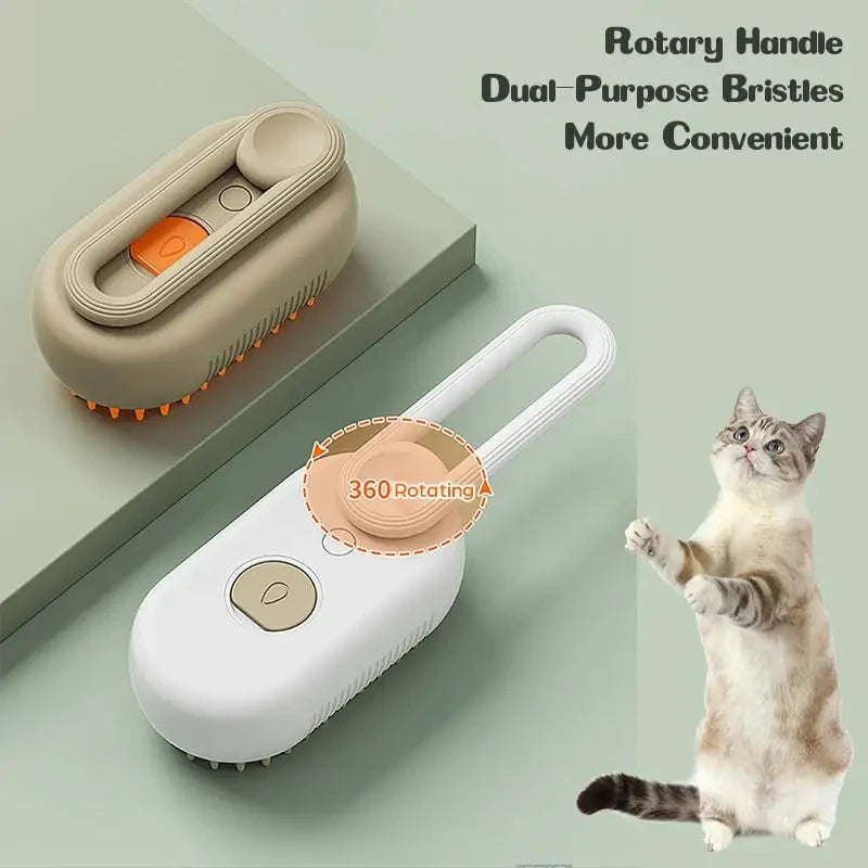 Brosse vapeur pour chien, brosse électrique 3 en 1 pour poils de chat, pour Massage, toilettage pour animaux de compagnie, élimination des poils emmêlés et lâches