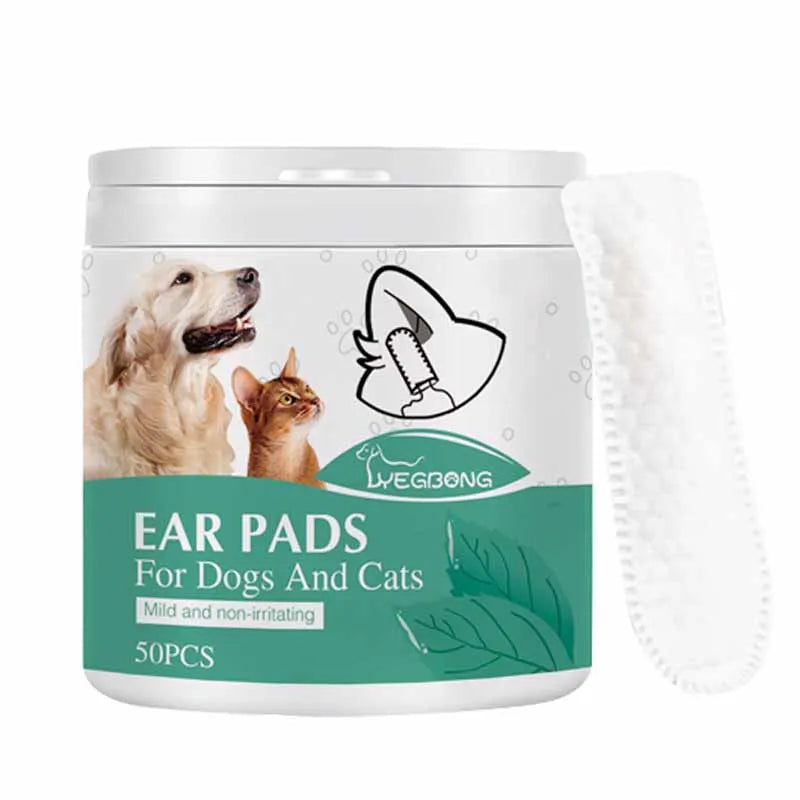 Lingettes nettoyantes pour chiens & chats – Oreilles, yeux & taches (50 pièces)