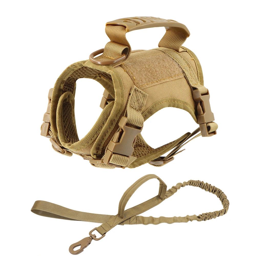 Harnais tactique pour chien, harnais pour chiot de petite race, gilet pour chat réglable pour Service militaire, accessoires pour chiens, entraînement et travail
