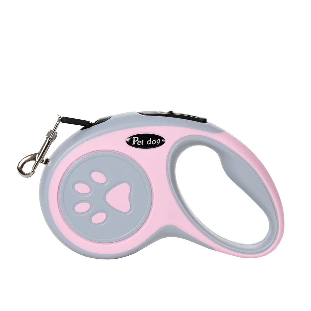 Laisse rétractable en nylon – 3 m / 5 m, poignée confortable pour chiens & chats