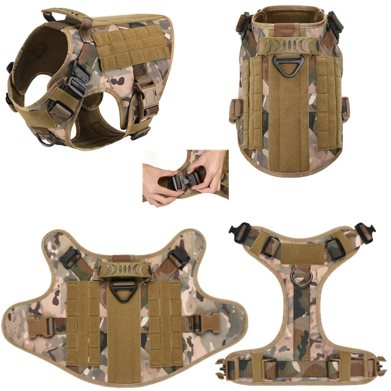 Gilet militaire tactique pour animaux de compagnie, berger allemand Golden Retriever, ensemble harnais et laisse d'entraînement tactique pour chiens de toutes les races