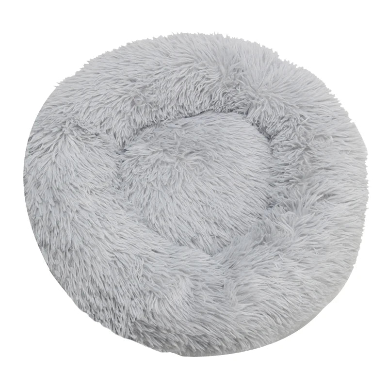 Lit rond apaisant en peluche pour chien et chat – Doux, chaud et lavable (40 à 90 cm)