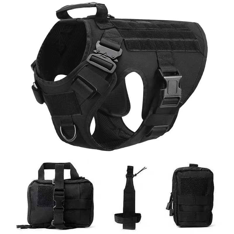 Gilet militaire tactique pour animaux de compagnie, berger allemand Golden Retriever, ensemble harnais et laisse d'entraînement tactique pour chiens de toutes les races