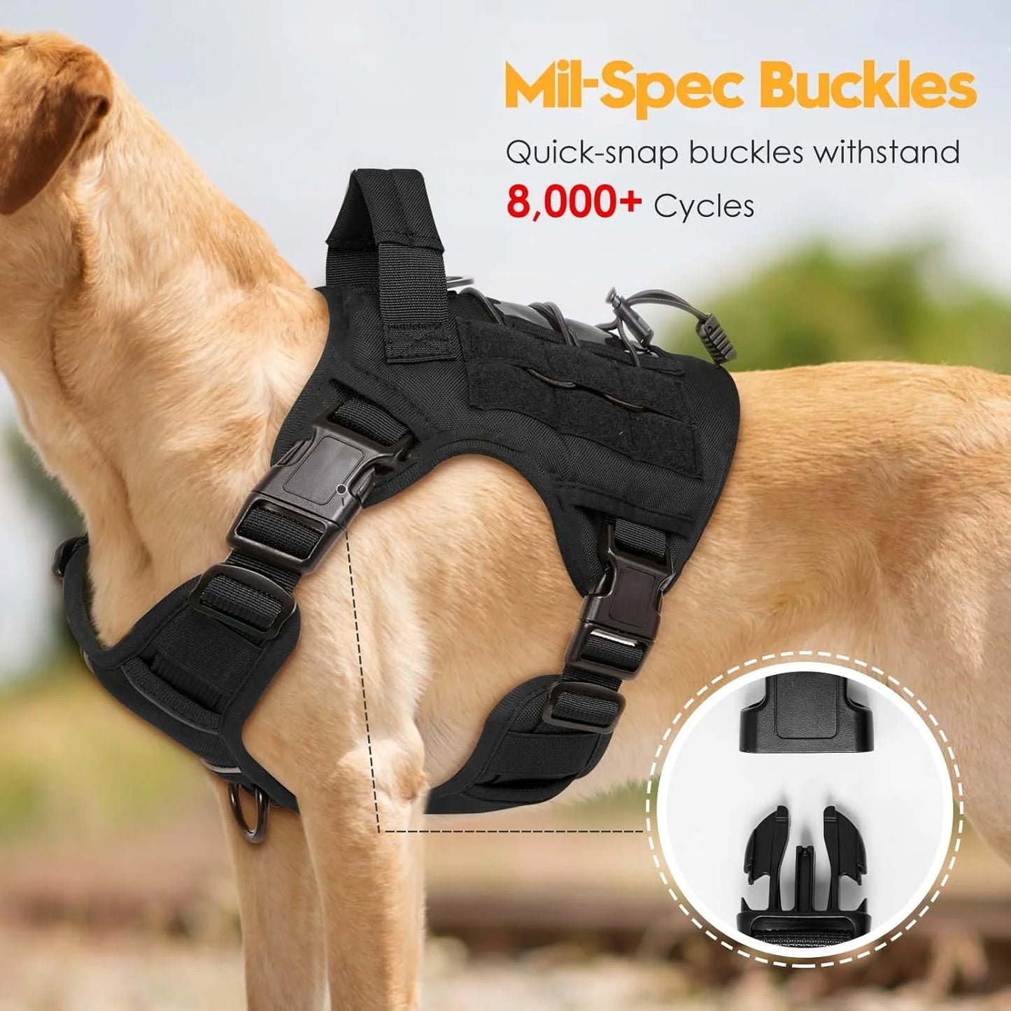 Collier tactique pour chien, harnais réglable pour races moyennes et grandes, gilet pour animaux de compagnie avec conception Anti-traction, harnais Portable pour chien