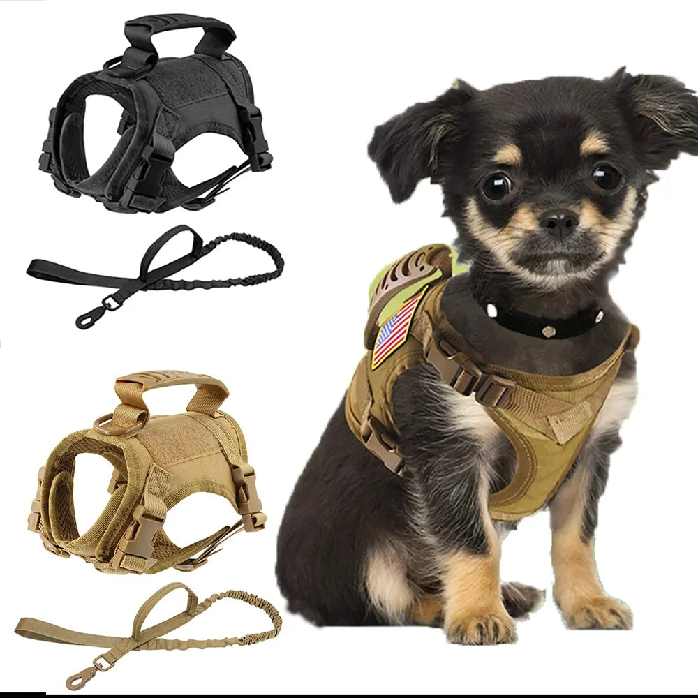 Harnais tactique pour chien, harnais pour chiot de petite race, gilet pour chat réglable pour Service militaire, accessoires pour chiens, entraînement et travail