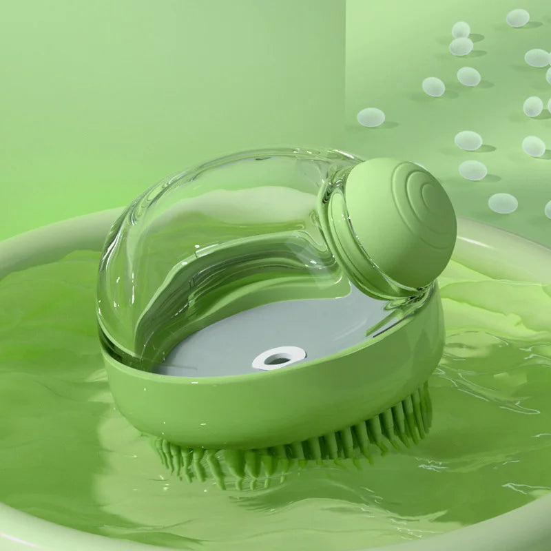 Brosse de bain pour animaux de compagnie 2025, nouvelle brosse de bain 2 en 1 pour chien avec distributeur de shampoing intégré, brosse de lavage pour animaux de compagnie, brosse de Massage de toilettage pour chiens et cha