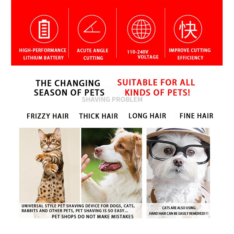 Tondeuse électrique de toilettage – Kit complet pour chiens & chats (3 modèles)
