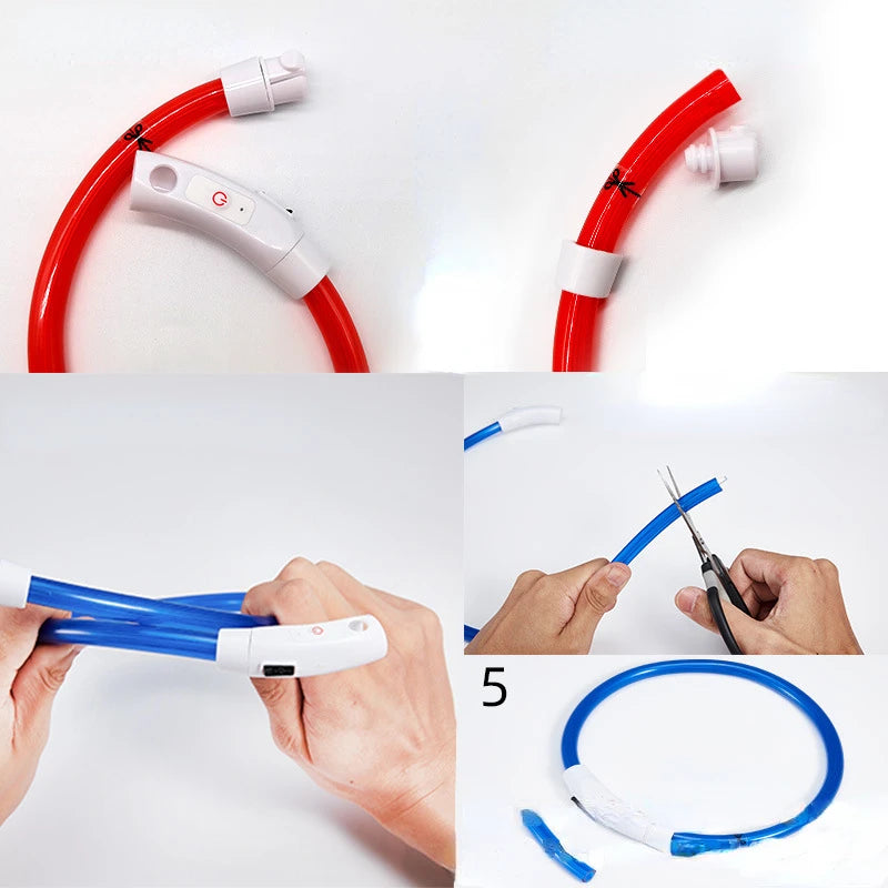 Collier LED rechargeable USB – Sécurité nocturne pour chiens & chats, anti-perte