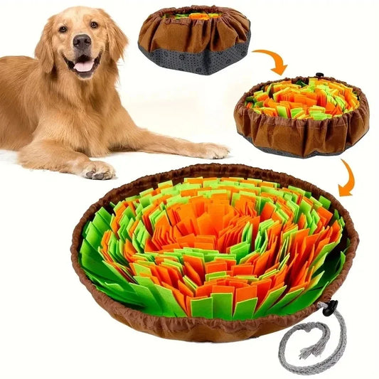 Tapis de Fouille Pliable pour Chiens – Lavable, Anti-Stress et Mangeoire Lente Éducative