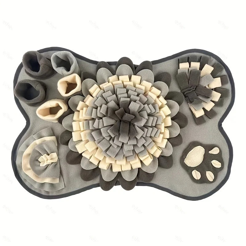 Tapis de Fouille pour Chien – Gamelle Lente & Jouet Anti-Stress Éducatif (Gris Élégant)