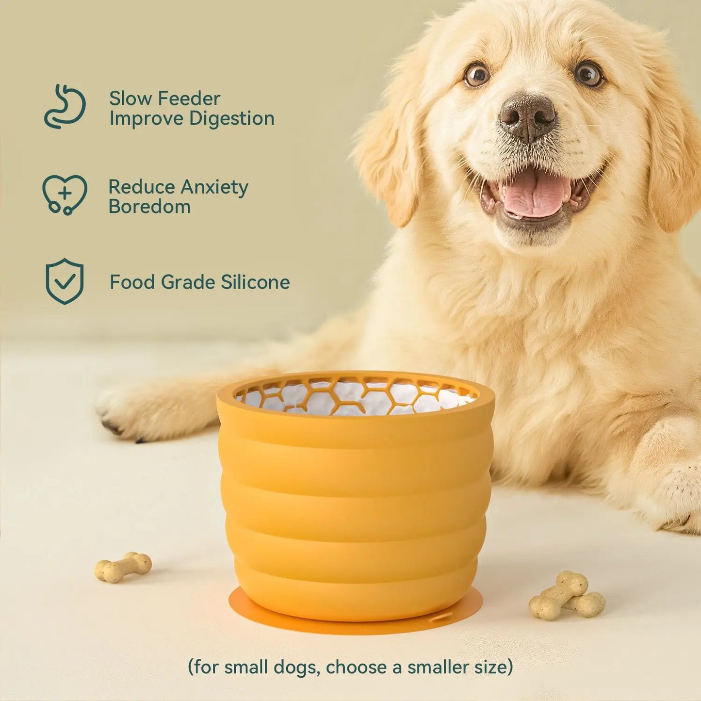 Gamelle Anti-Glouton en Silicone pour Grands Chiens – Antidérapante et Confort Digestif