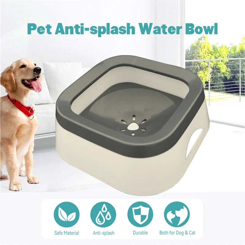 Gamelle d’Eau Anti-Éclaboussures 1L pour Chiens et Chats – Bol Antidébordement et Grande Capacité