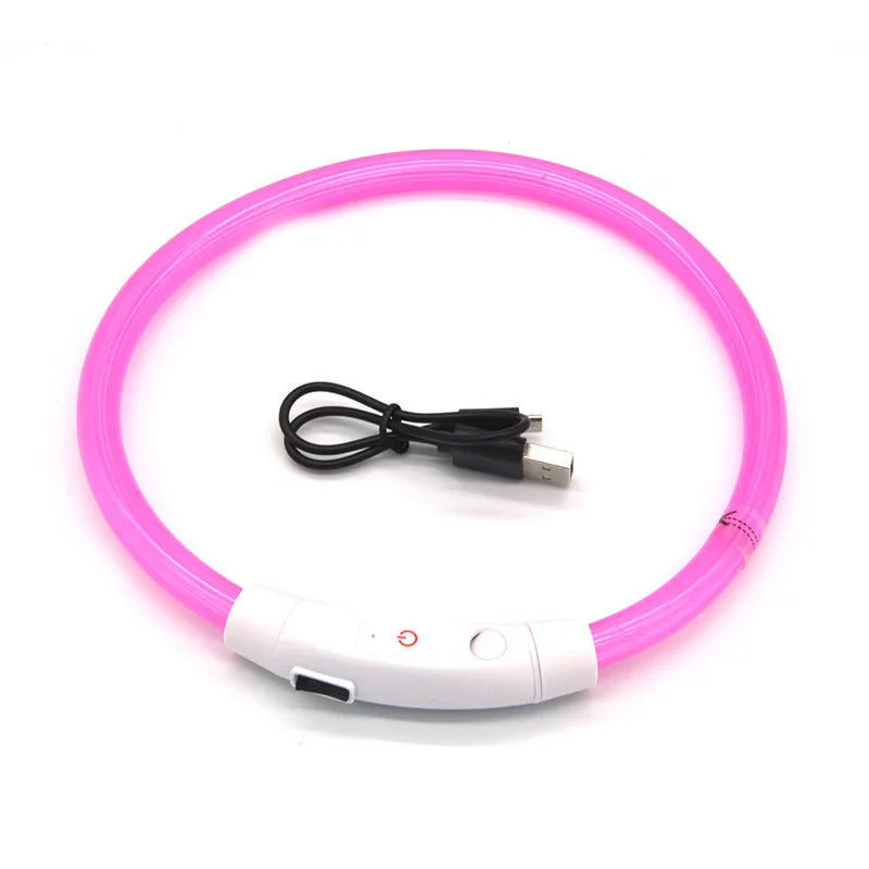 Collier LED rechargeable USB – Sécurité nocturne pour chiens & chats, anti-perte