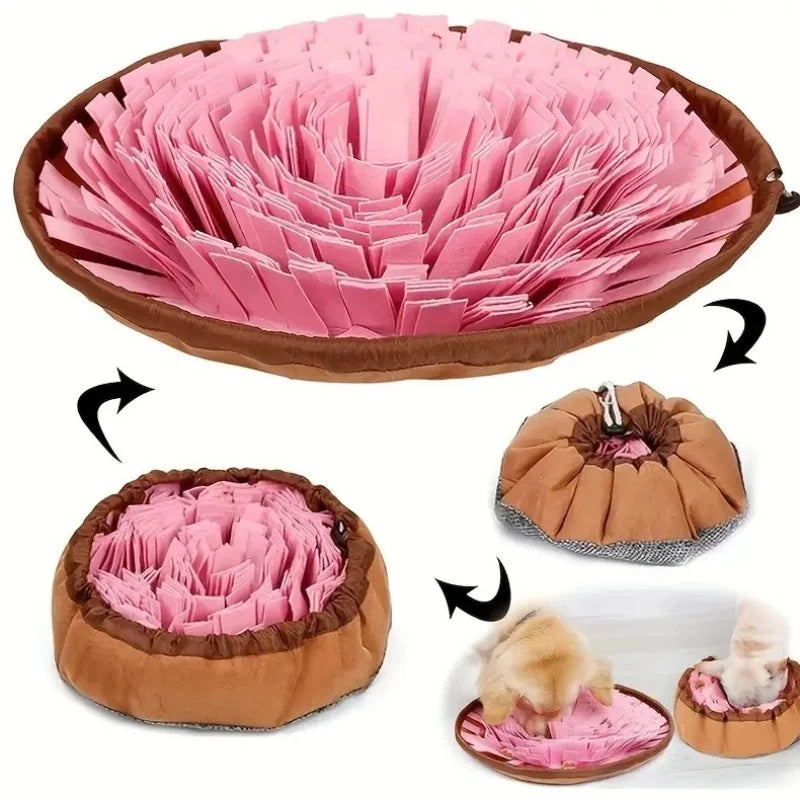 Tapis de Fouille Pliable pour Chiens – Lavable, Anti-Stress et Mangeoire Lente Éducative