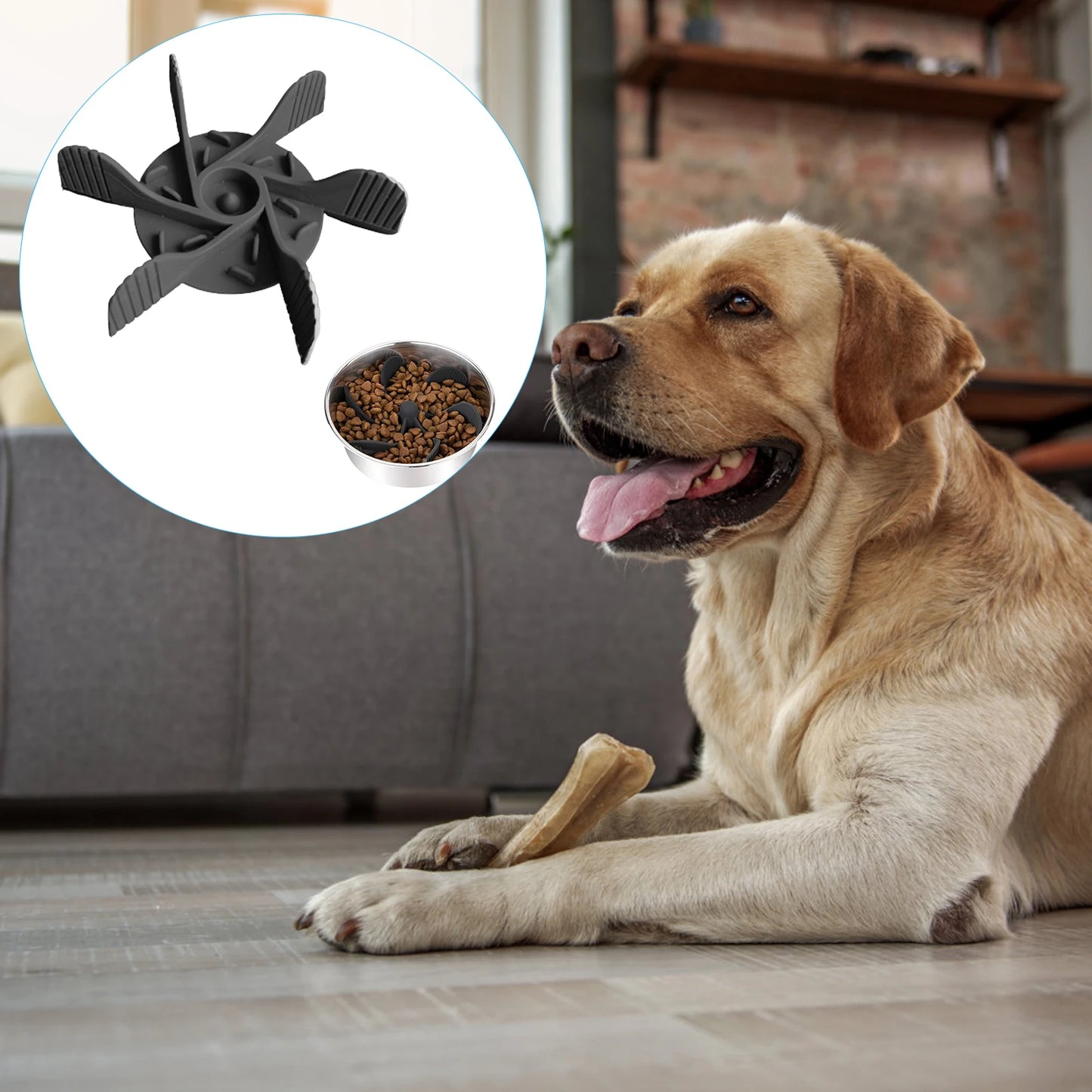 Gamelle Anti-Glouton en Forme d’Hélice – Bol pour Chien Anti-dérapant et Résistant